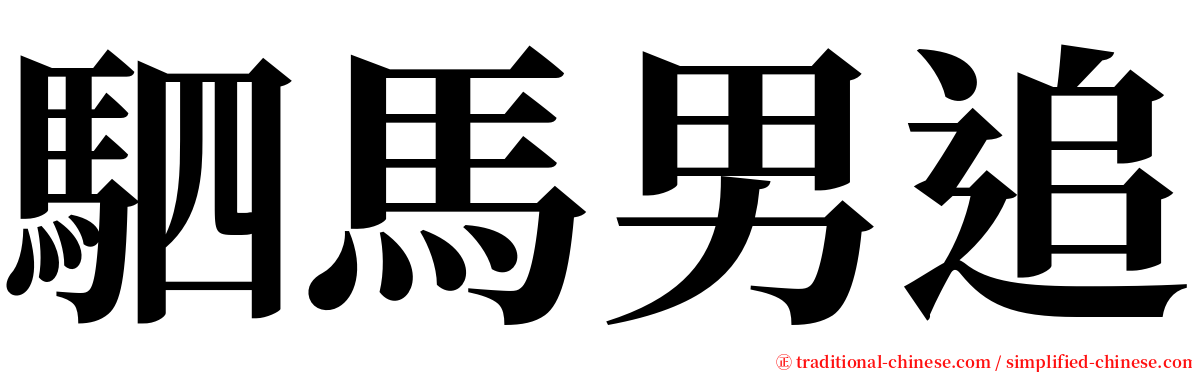 駟馬男追 serif font