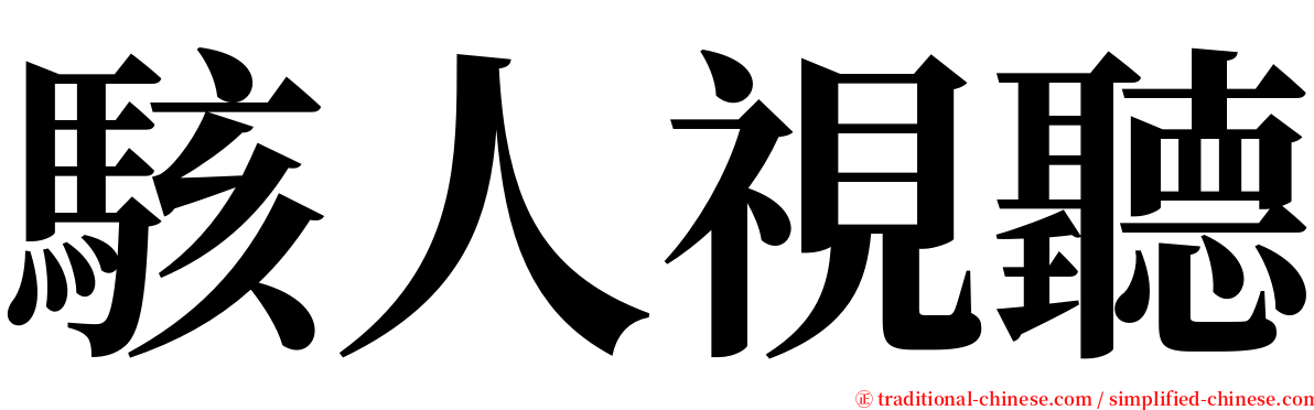 駭人視聽 serif font