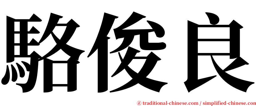 駱俊良 serif font