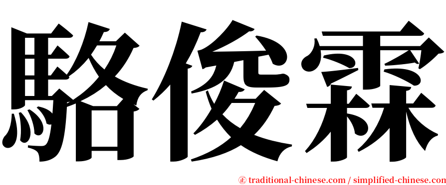 駱俊霖 serif font