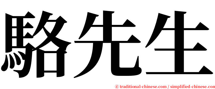 駱先生 serif font