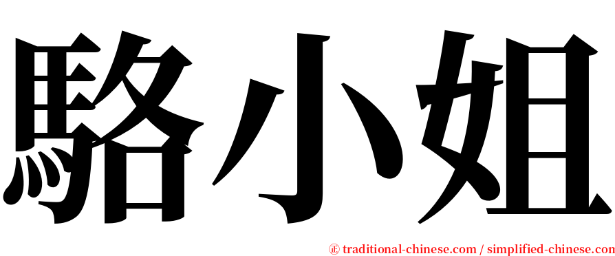 駱小姐 serif font