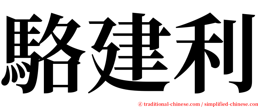 駱建利 serif font