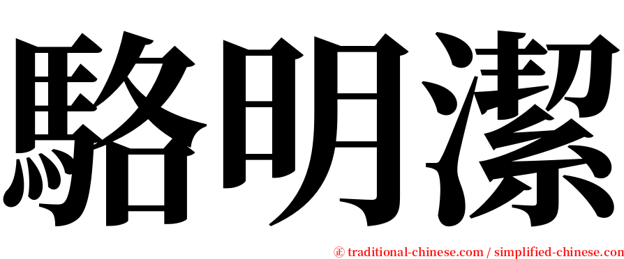 駱明潔 serif font