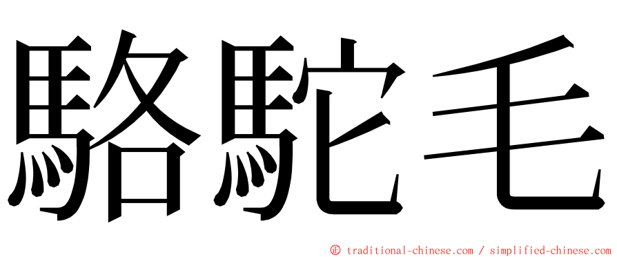 駱駝毛 ming font