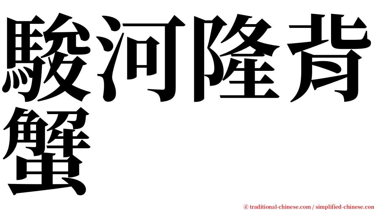 駿河隆背蟹 serif font