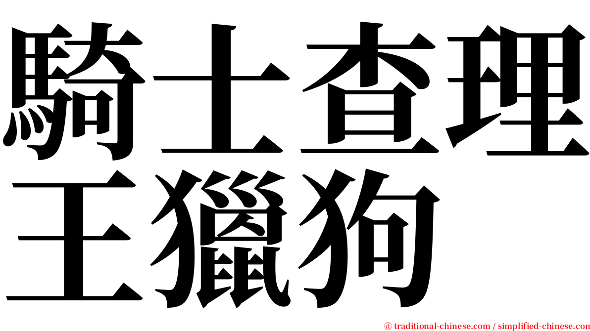 騎士查理王獵狗 serif font