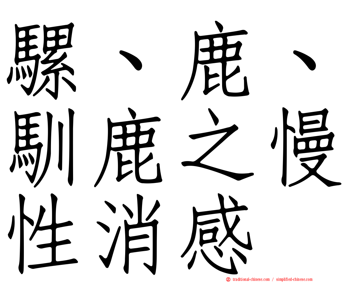 騾、鹿、馴鹿之慢性消感