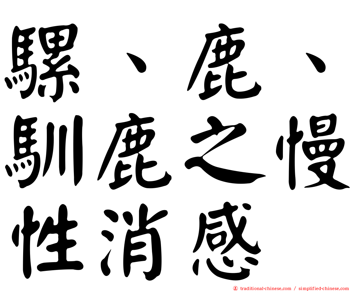 騾、鹿、馴鹿之慢性消感