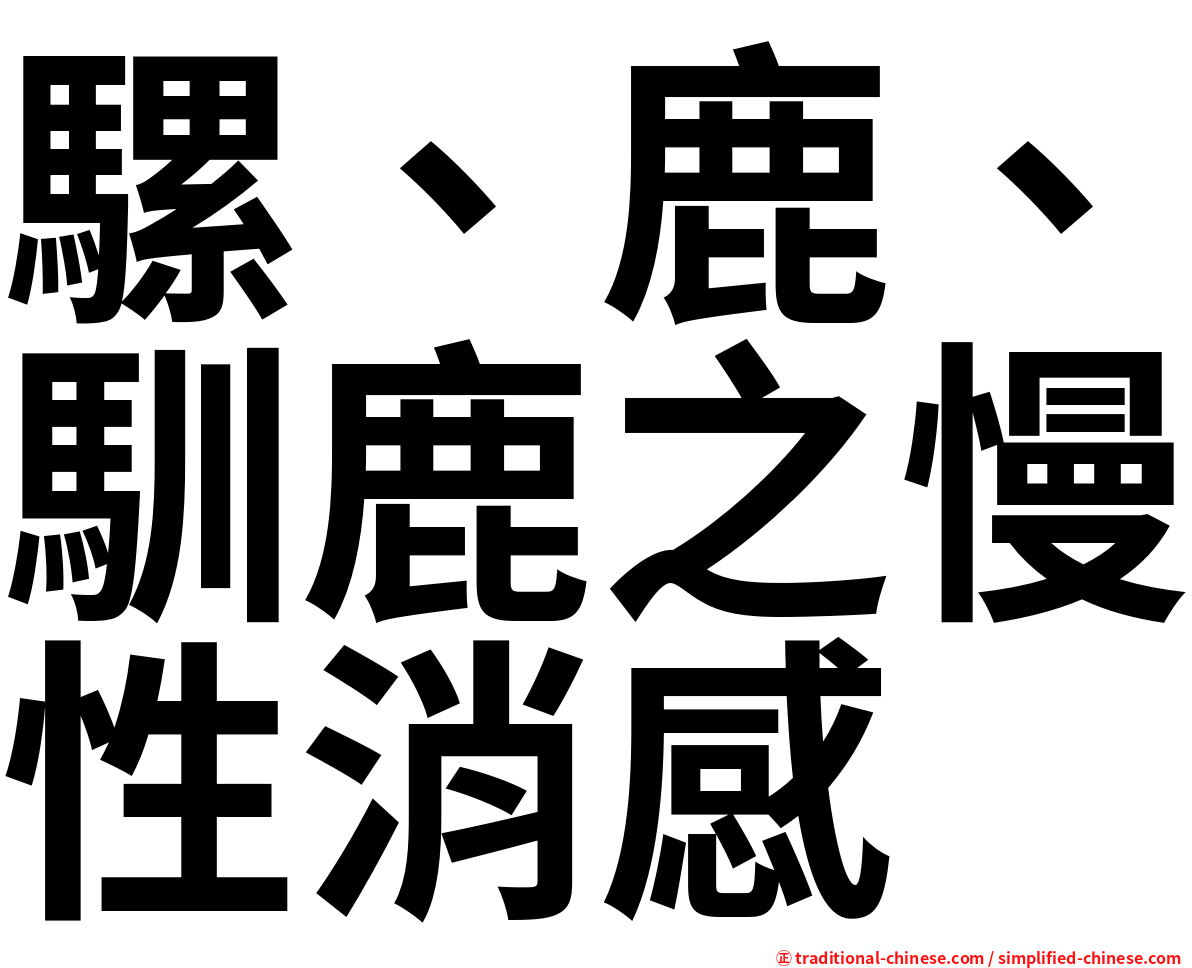 騾、鹿、馴鹿之慢性消感