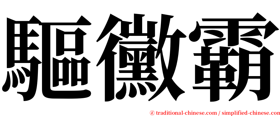 驅黴霸 serif font