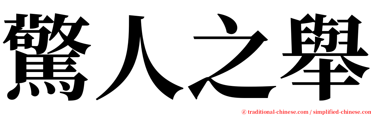 驚人之舉 serif font