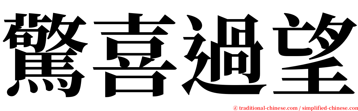 驚喜過望 serif font