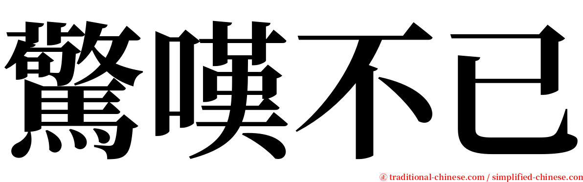 驚嘆不已 serif font