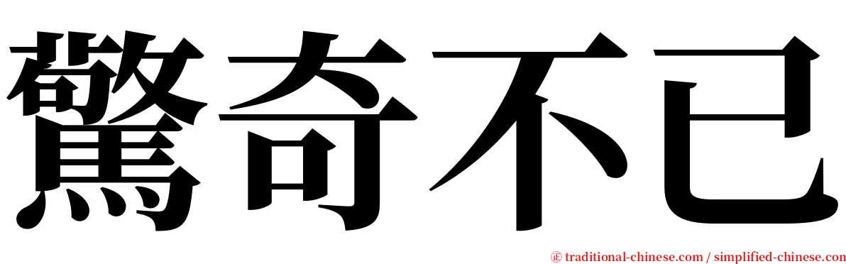 驚奇不已 serif font