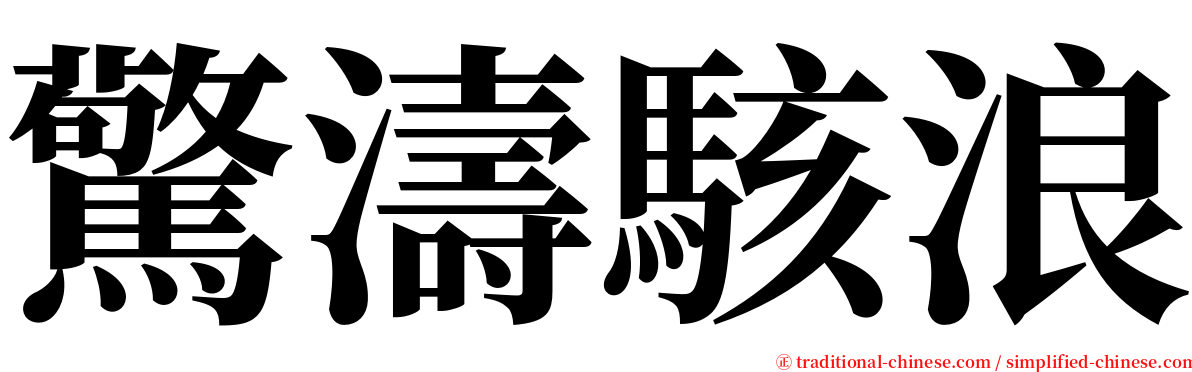 驚濤駭浪 serif font