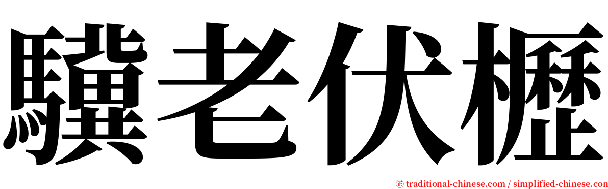 驥老伏櫪 serif font