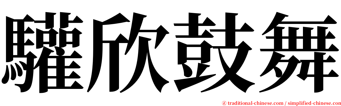 驩欣鼓舞 serif font