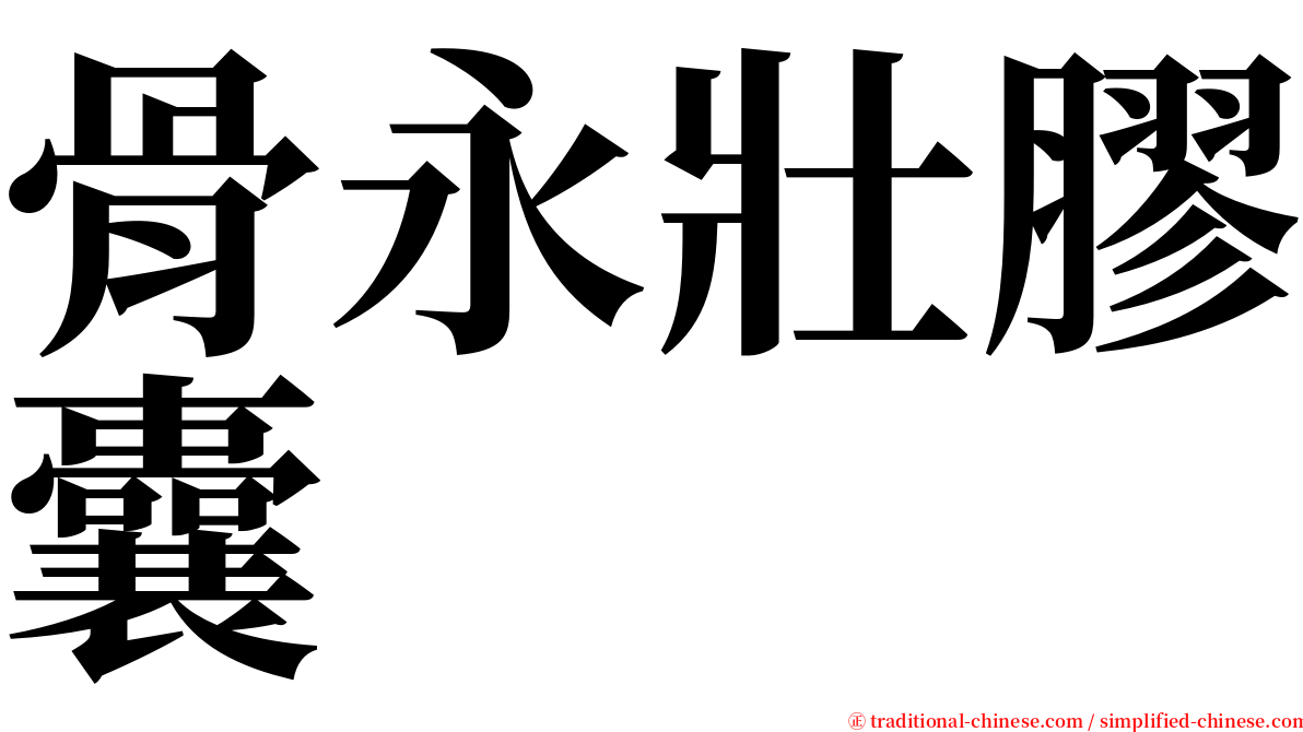 骨永壯膠囊 serif font