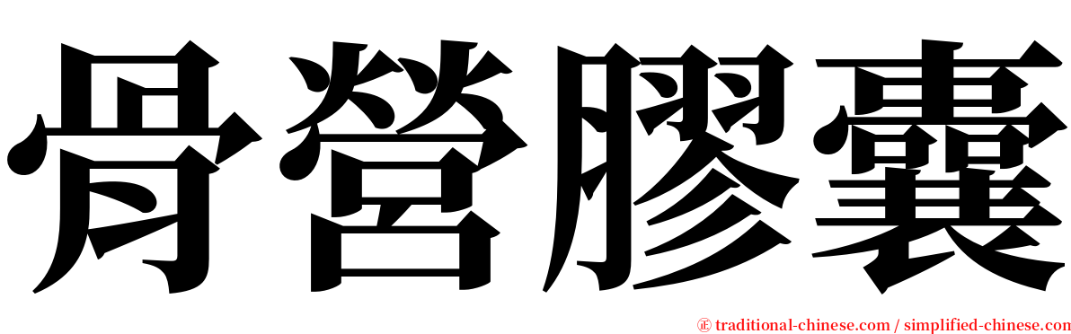 骨營膠囊 serif font