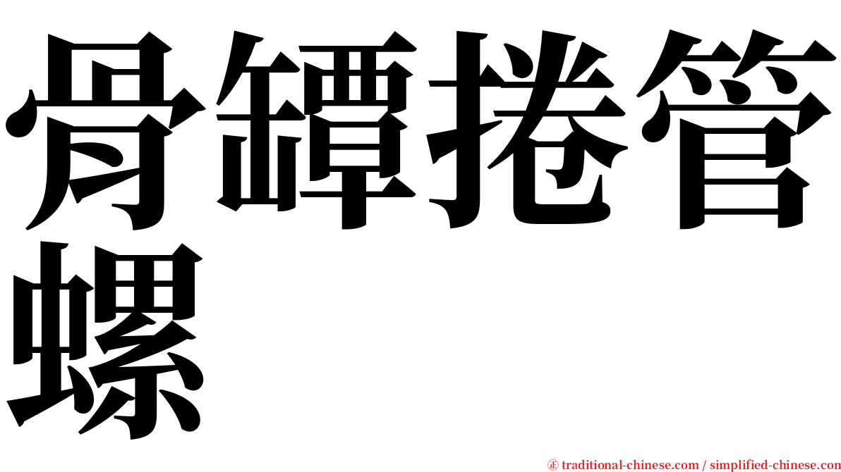 骨罈捲管螺 serif font