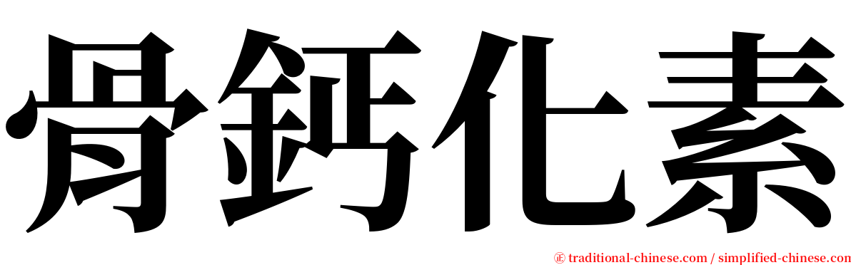 骨鈣化素 serif font