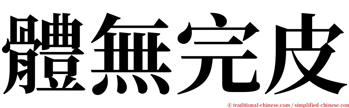 體無完皮 serif font