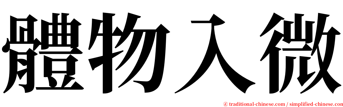 體物入微 serif font