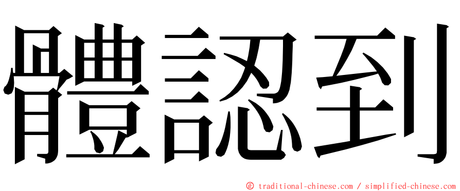 體認到 ming font