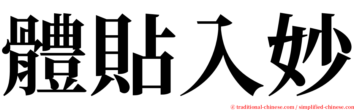 體貼入妙 serif font