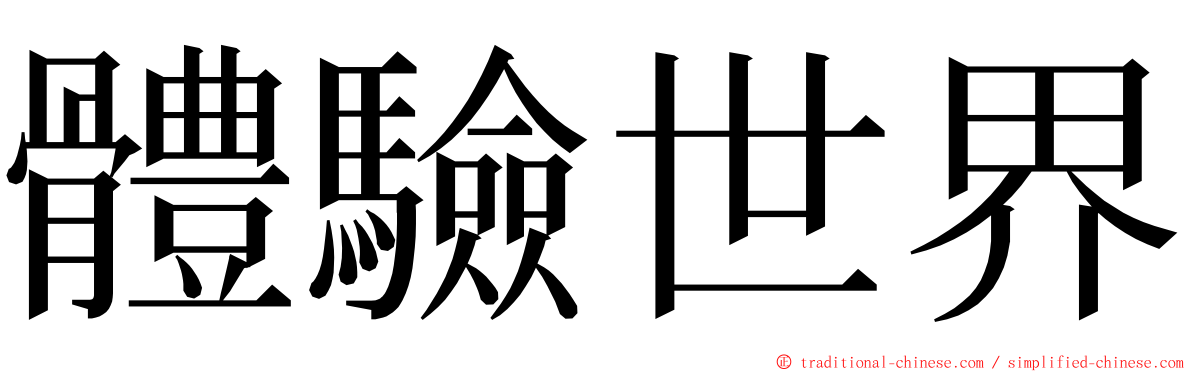 體驗世界 ming font