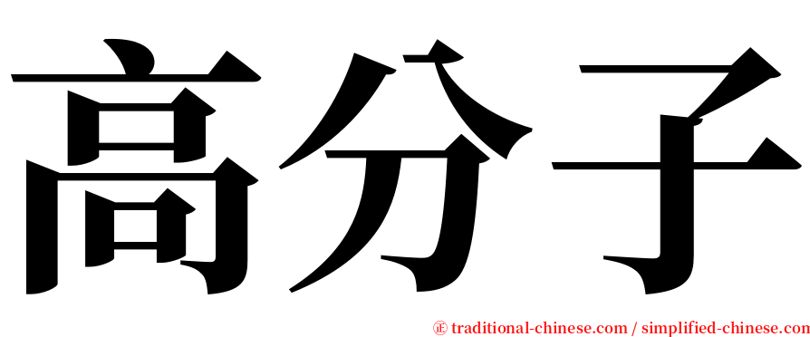 高分子 serif font