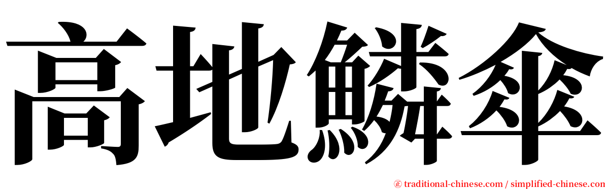 高地鱗傘 serif font