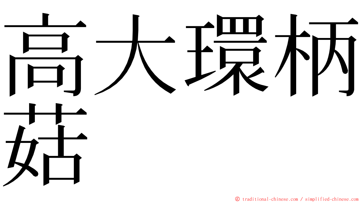 高大環柄菇 ming font