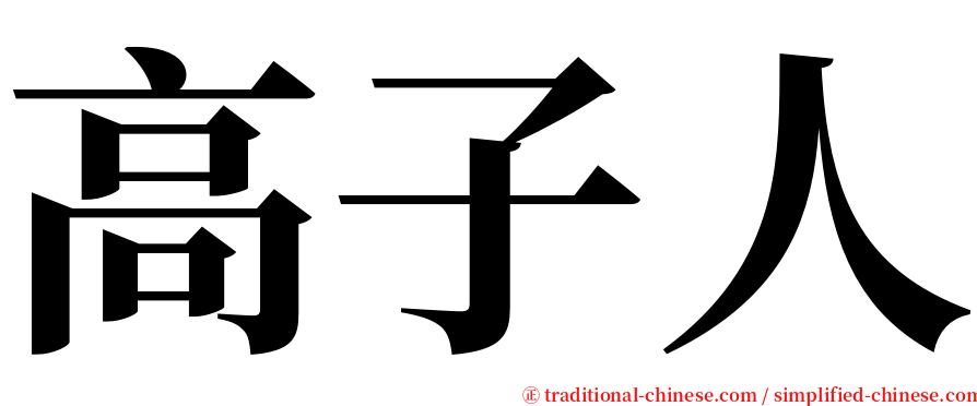 高子人 serif font