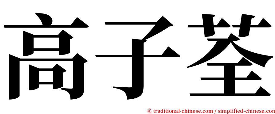 高子荃 serif font
