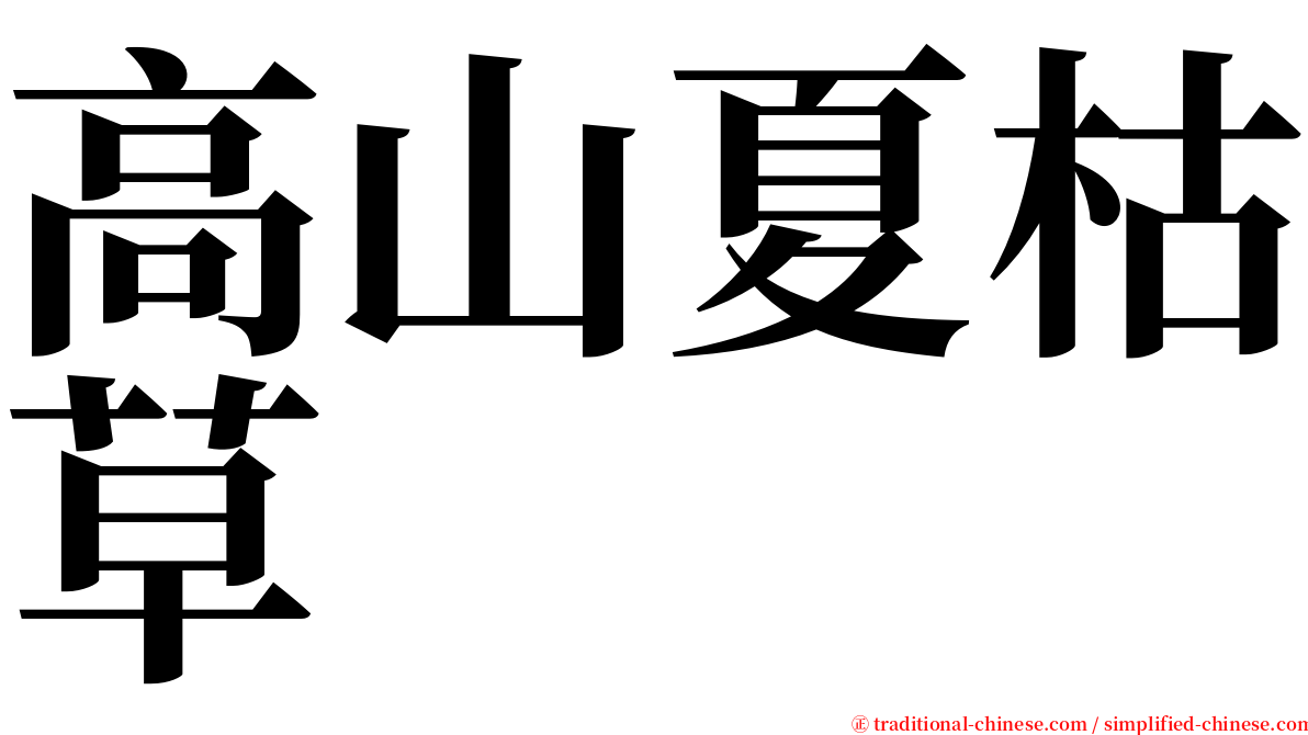 高山夏枯草 serif font