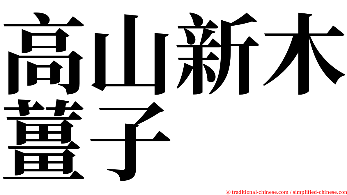 高山新木薑子 serif font