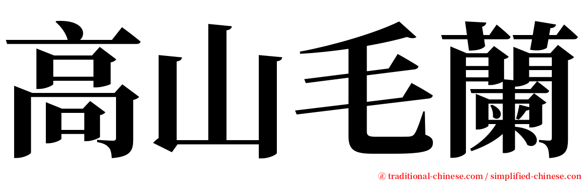 高山毛蘭 serif font