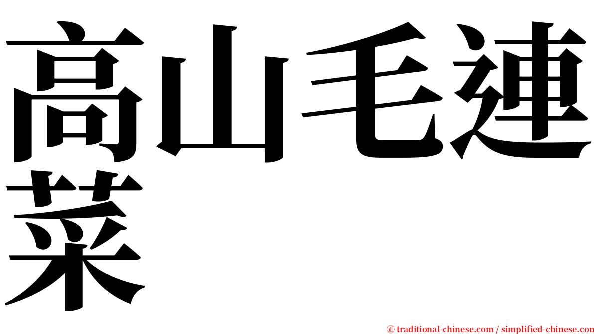 高山毛連菜 serif font