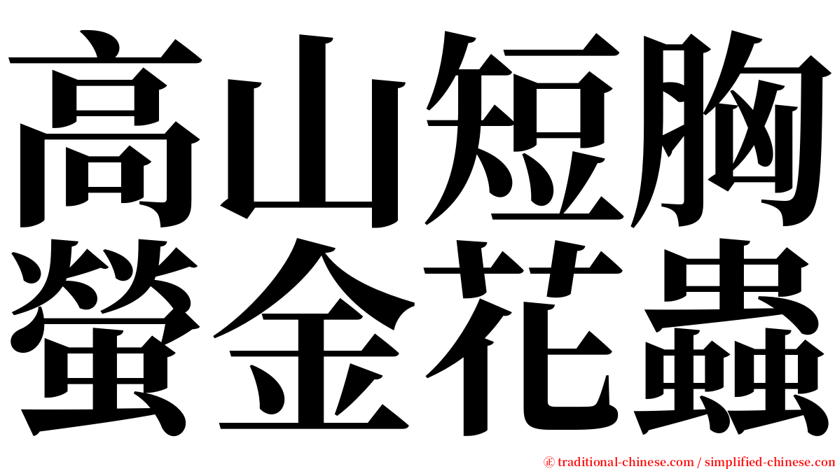 高山短胸螢金花蟲 serif font