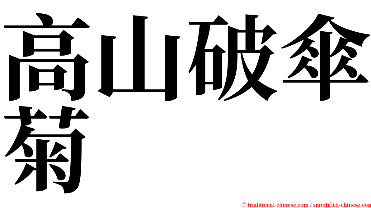 高山破傘菊 serif font