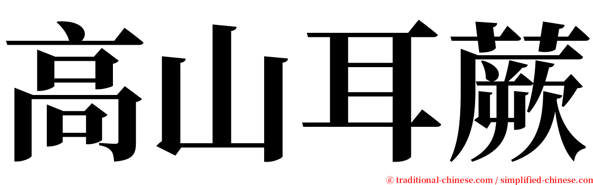 高山耳蕨 serif font