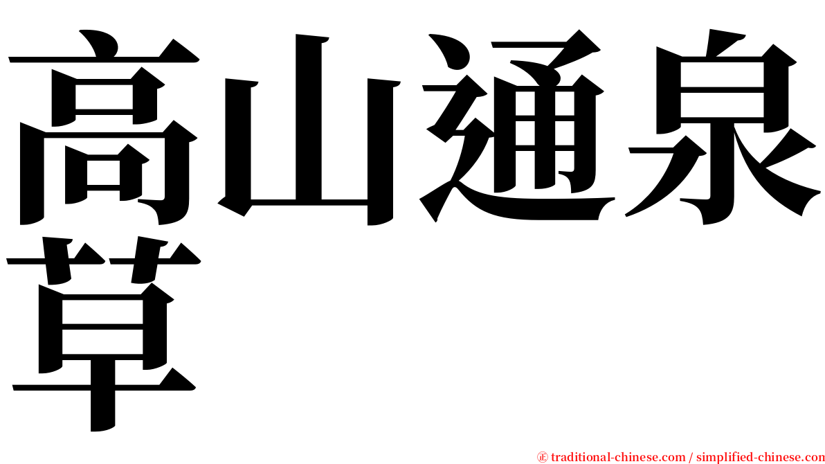 高山通泉草 serif font