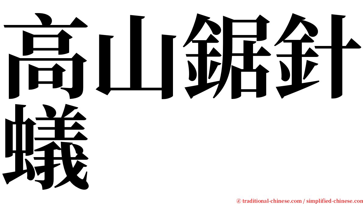 高山鋸針蟻 serif font