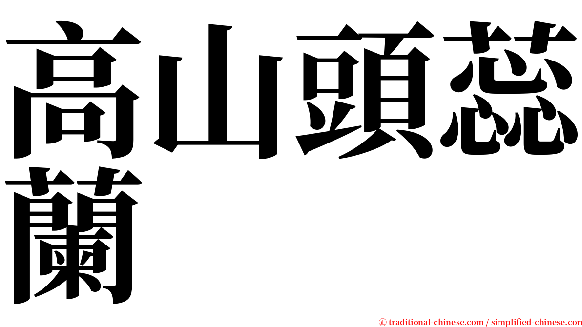 高山頭蕊蘭 serif font