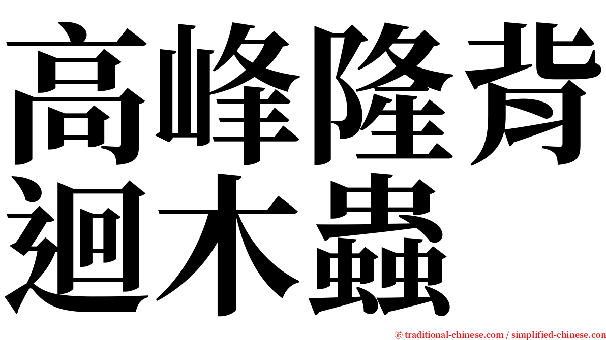 高峰隆背迴木蟲 serif font