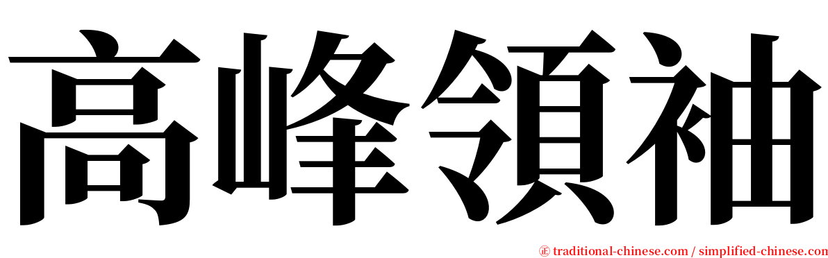 高峰領袖 serif font