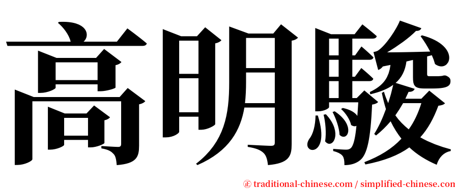 高明駿 serif font