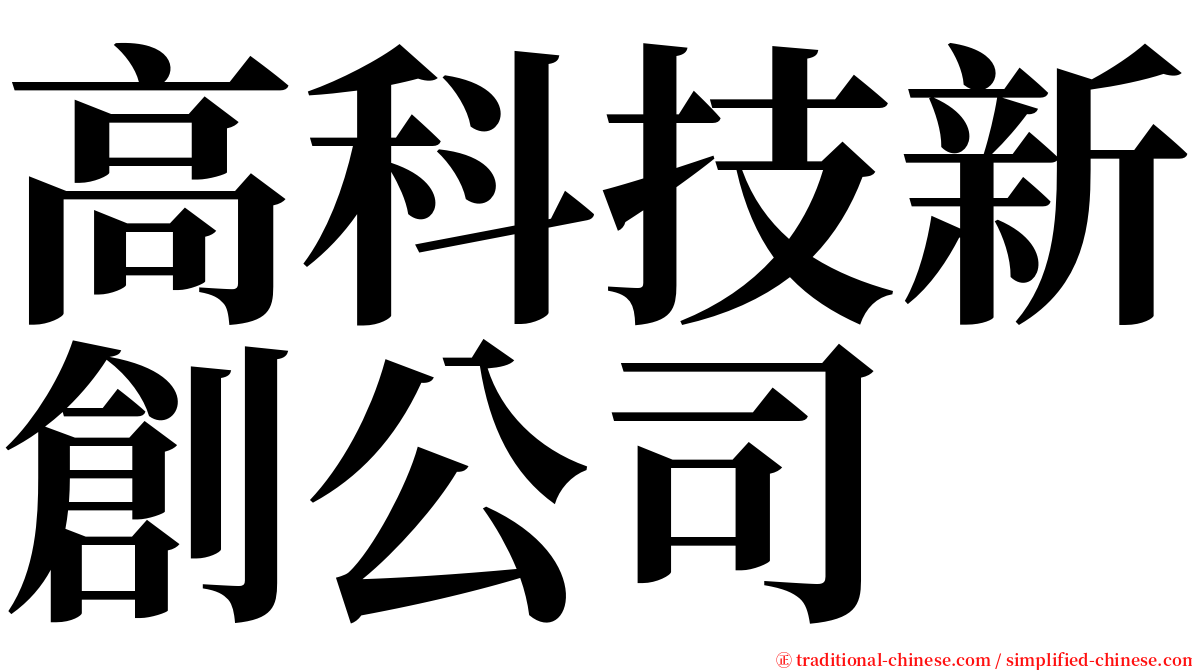 高科技新創公司 serif font